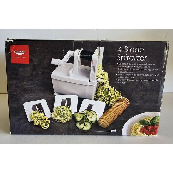 Paderno 4-Blade Veggie Spiralizer White Series Model A4982800 NIB - Picture 3 of 6